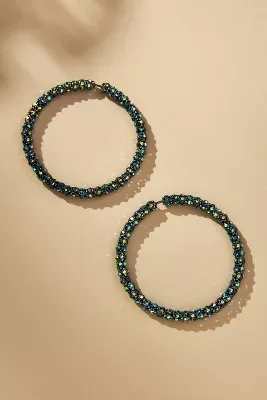 Crystal Tube Hoop Earrings