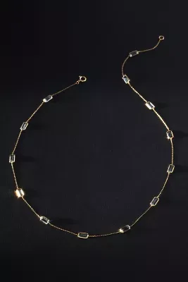 Aquamarine Baguette Necklace