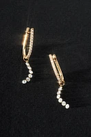 Pavé Huggie Drop Earrings