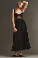 BHLDN Sweetheart Silky Satin Lace Cutout A-Line Gown