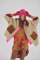 Pilcro Colorblock Sherpa Kimono
