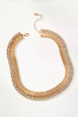 The Restored Vintage Collection: Wide Pavé Snake Chain Necklace