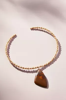 Stone Pendant Collar Necklace