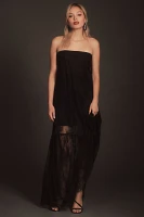 BHLDN Anna Strapless Sheer Lace Maxi Dres