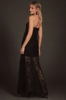 BHLDN Anna Strapless Sheer Lace Maxi Dres