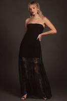 BHLDN Anna Strapless Sheer Lace Maxi Dres