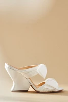 Dee Ocleppo Burgundy Satin Bows Mule Sandals