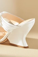 Dee Ocleppo Burgundy Satin Bows Mule Sandals