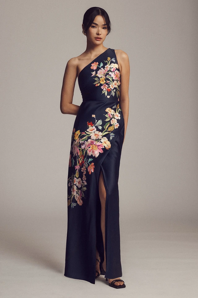 BHLDN Dylan Stretch Satin One-Shoulder Side-Slit Maxi Dress at MarketFair Shoppes in Princeton, NJ BHLDN Dylan Stretch Satin One-Shoulder Side-Slit Maxi Dress at MarketFair Shoppes in Princeton, NJ