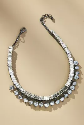Pearl & Crystal Bib Necklace