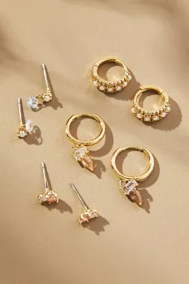 Birthstone Earrings, Set of 4
