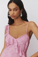 BHLDN Claudia Asymmetric Ruffle Chiffon Midi Dress