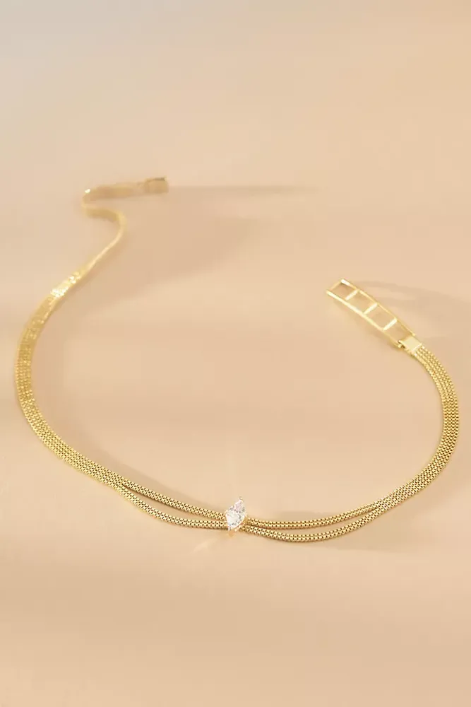 Champagne Antique Choker Necklace Earrings Tikka Set – Amazel Designs