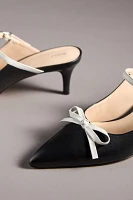 Maeve Bow Kitten-Heel Mules