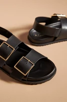 By Anthropologie Square Buckle Slingback Sandals