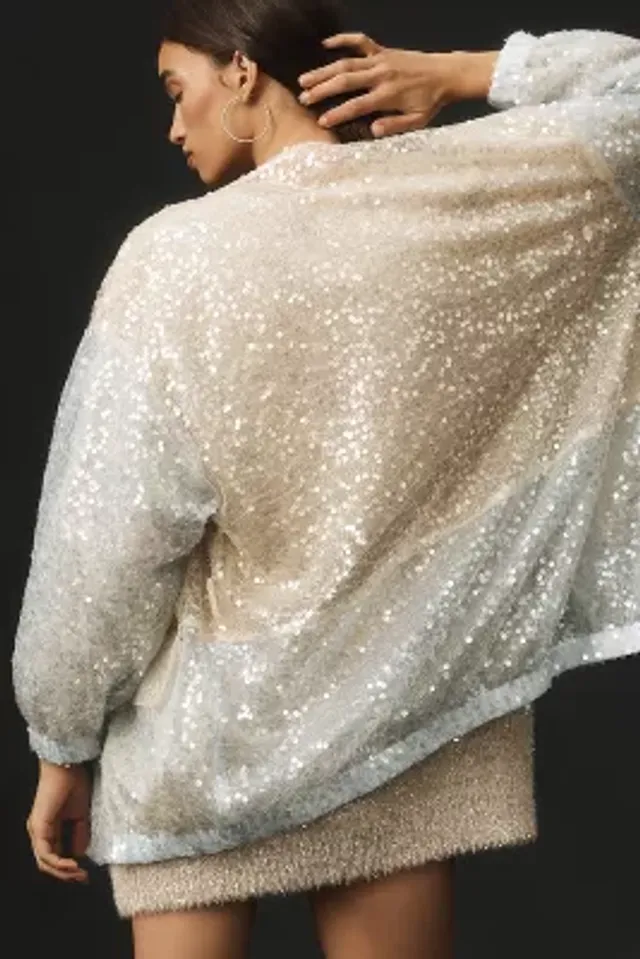 By Anthropologie Sequin Bomber Kimono