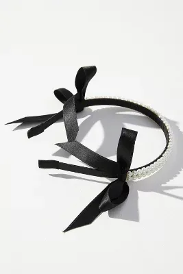 Pearl-Embellished Bow Headband