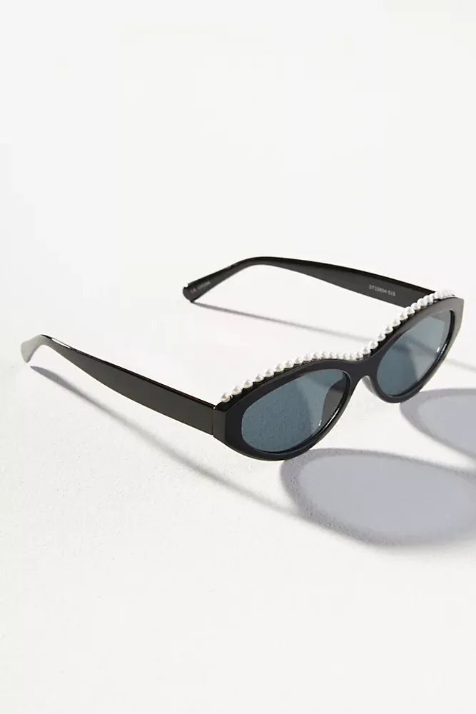 Pearl-Trim Cat-Eye Sunglasses