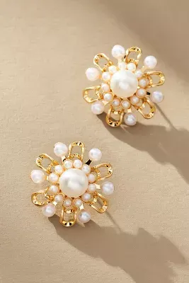The Restored Vintage Collection: Pearl Flower Post Earrings