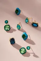 Faceted Gem Earrings, Set of 4