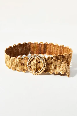 Stretch Shimmer Raffia Belt