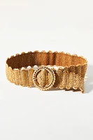 Stretch Shimmer Raffia Belt