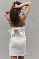 BHLDN Jocelyn Strapless Back-Bow Satin Mini Dress