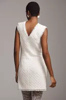 BHLDN Ella V-Neck Pearl Tweed Mini Dress