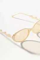 Wavy Arm Oval Sunglasses