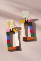 Sunshine Tienda Colorblock Open Rectangle Earrings