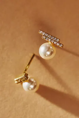 Pearl Crystal Stud Earrings