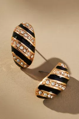 The Restored Vintage Collection: Enamel Stripe Pavé Earrings