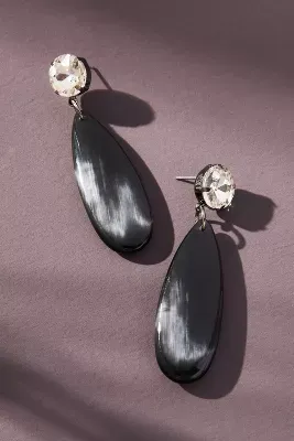 Oval Resin Crystal Earrings