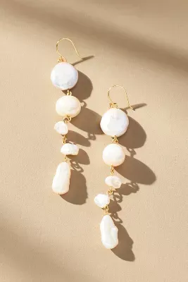 Staggered Pearl Drop Earrings