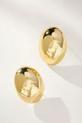 Large Statement Oval Post Earrings