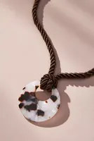 Stone Pendant Rope Necklace