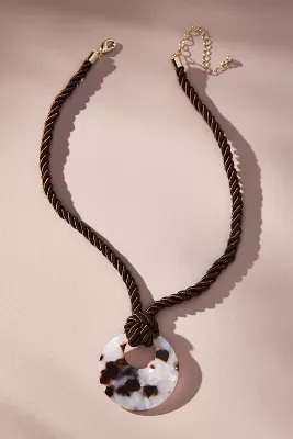 Stone Pendant Rope Necklace
