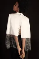 Flat White Beaded Cape