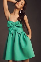 Sachin & Babi Sloane Taffeta Double-Bow Pleated Colorblock Mini Dress