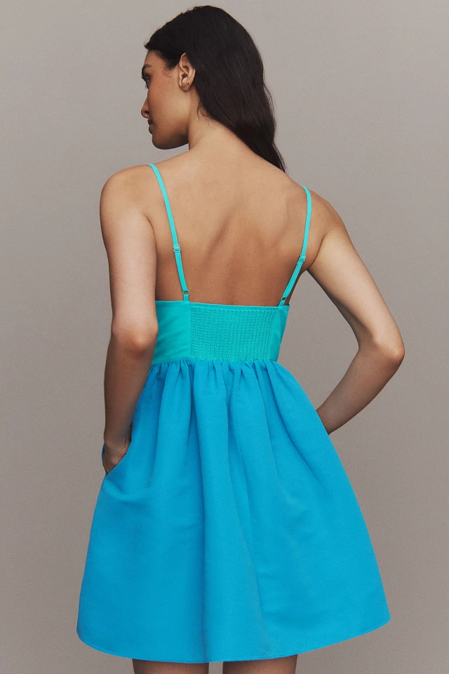 Sachin & Babi Sloane Taffeta Double-Bow Pleated Colorblock Mini Dress at  MarketFair Shoppes in Princeton, NJ