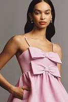 Sachin & Babi Sloane Taffeta Double-Bow Pleated Colorblock Mini Dress