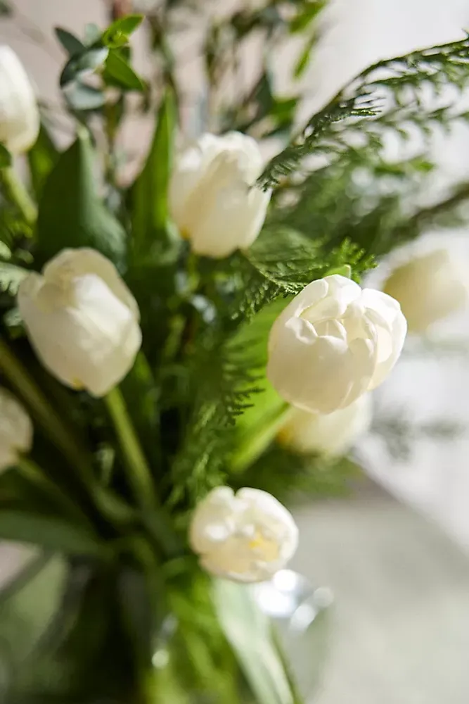 Fresh Tulip, Cedar + Eucalyptus Bouquet