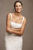Jenny by Yoo Greta Square-Neck Lace Wedding Gown