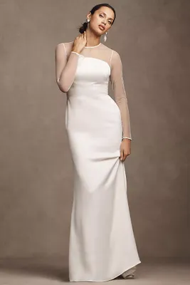 Jenny by Yoo Abigail Bias-Cut Satin Wedding Gown