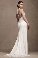 Jenny by Yoo Abigail Bias-Cut Satin Wedding Gown