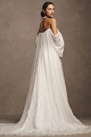 Jenny by Yoo Noa Off-The-Shoulder A-Line Chiffon Wedding Gown