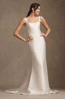 Watters Harper Embellished Satin Wedding Gown