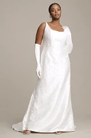 Watters Harper Embellished Satin Wedding Gown