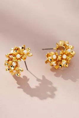 Pearl Flower Post Earrings