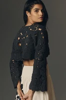 By Anthropologie Patterned  Crochet Shrug